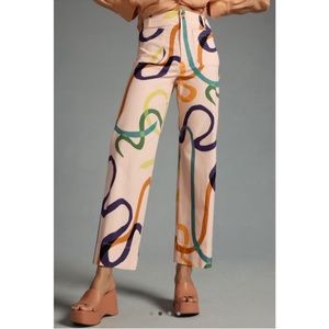 NWT The Colette Cropped Wide-Leg Pants by Maeve Pink 25